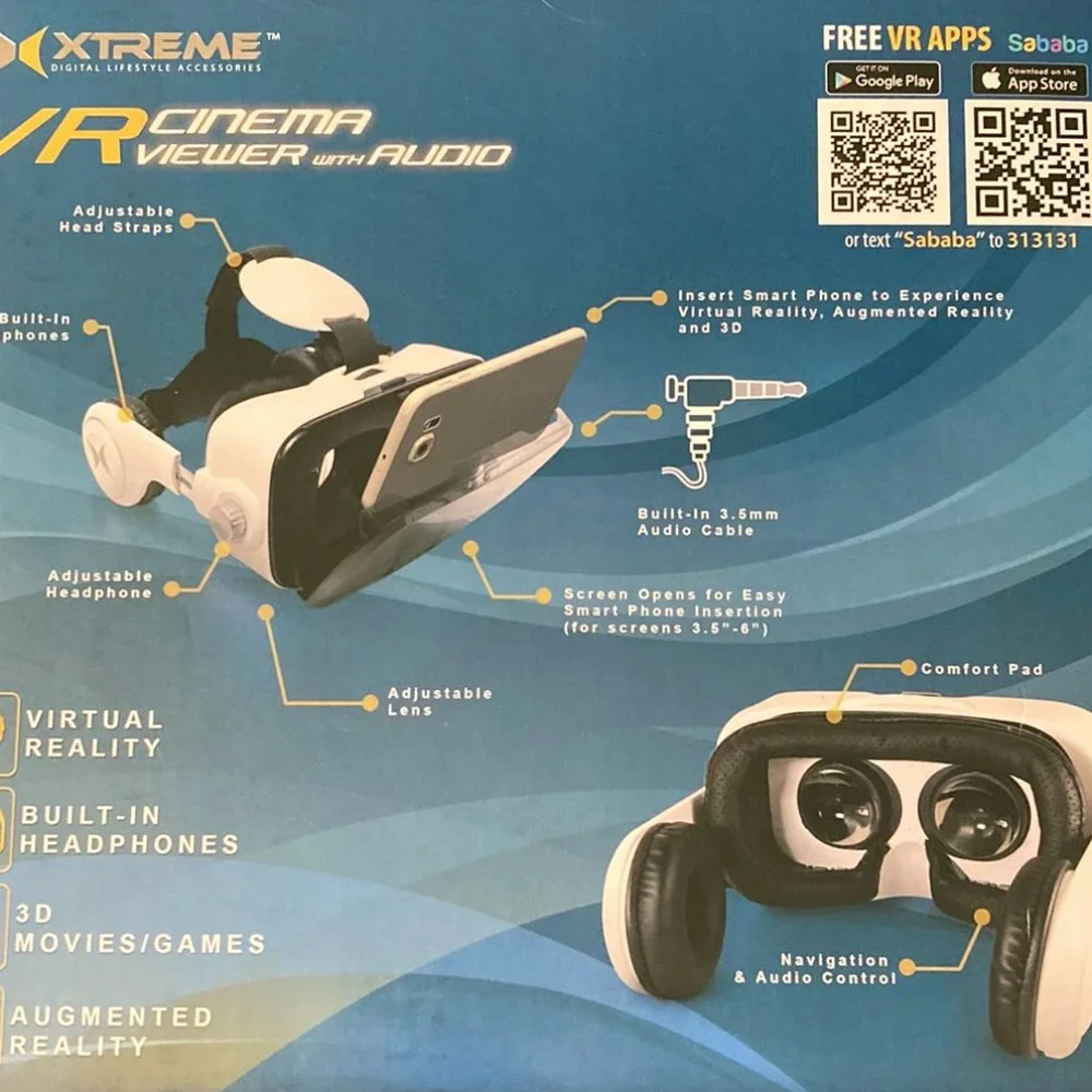 Xtreme Virtual Reality Cinema Viewer with Audio (Built-in Headphones)